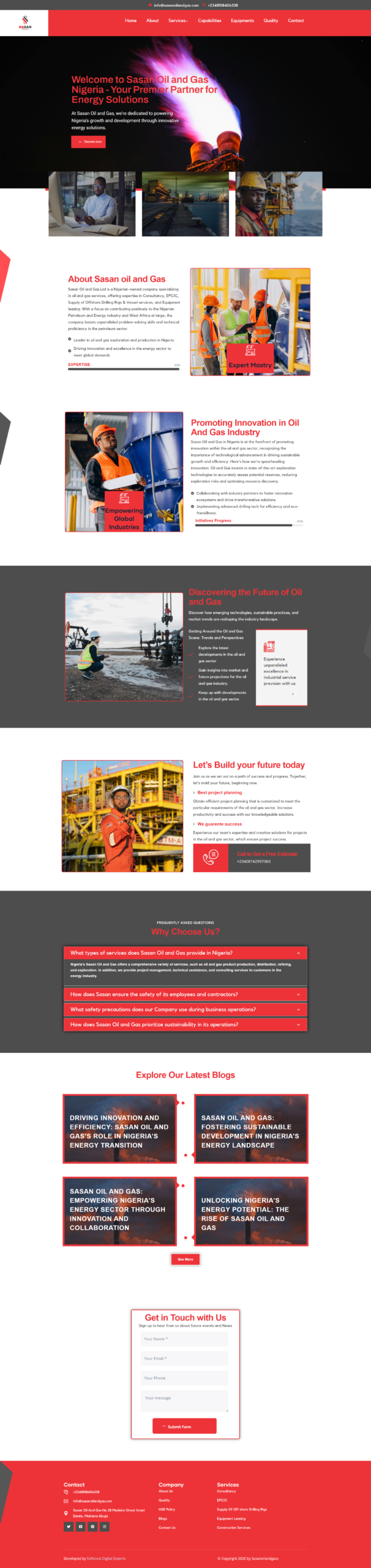 Sasan Oil and Gas website preview